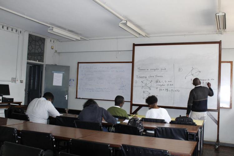 Mathematics contestants during a two-week residential training camp at the School of Mathematics