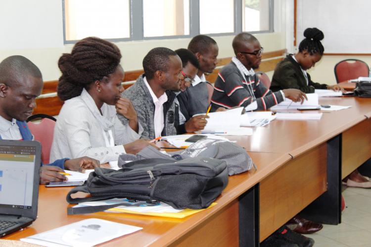 Participants during the 5th Nairobi Workshop on Algebraic Geometry held on 2nd to 11th September 2019 at the School of Mathematics, University of Nairobi.