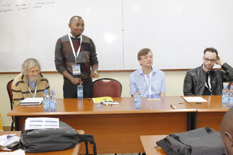 from L-R Prof. Miles Reid,Dr Ongaro Jared,ProfDominic Joyce and Jacob Gross.